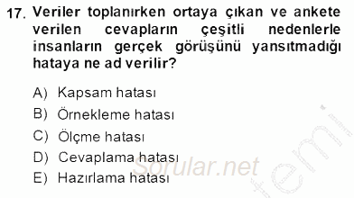 Marka İletişiminde Analiz ve Araştırma 1 2014 - 2015 Ara Sınavı 17.Soru