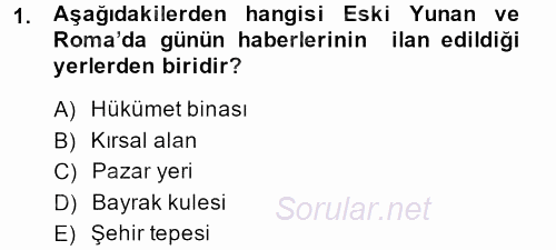 Yeni İletişim Teknolojileri 2014 - 2015 Dönem Sonu Sınavı 1.Soru