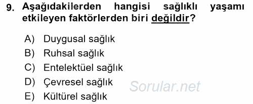 Termal ve Spa Hizmetleri 2016 - 2017 Ara Sınavı 9.Soru