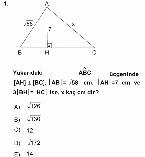 Okulöncesinde Matematik Eğitimi 2015 - 2016 Dönem Sonu Sınavı 1.Soru