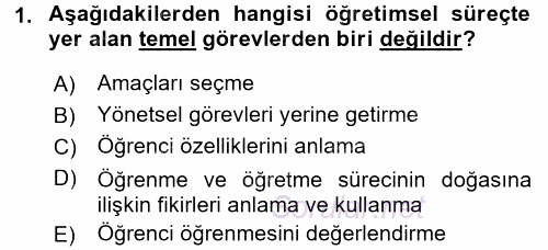 Eğitim Psikolojisi 2015 - 2016 Ara Sınavı 1.Soru
