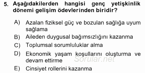 Eğitim Psikolojisi 2015 - 2016 Ara Sınavı 5.Soru