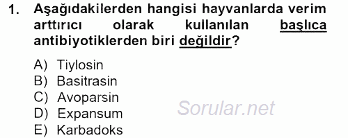 Gıda Güvenliğinin Temel Prensipleri 2012 - 2013 Dönem Sonu Sınavı 1.Soru