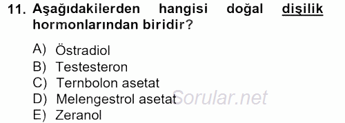 Gıda Güvenliğinin Temel Prensipleri 2012 - 2013 Dönem Sonu Sınavı 11.Soru