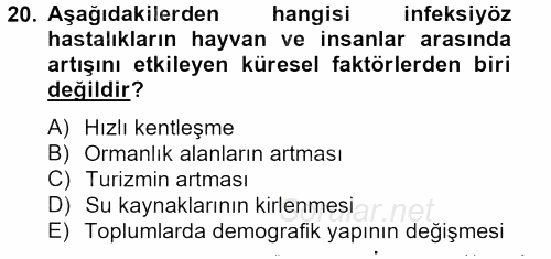 Gıda Güvenliğinin Temel Prensipleri 2012 - 2013 Dönem Sonu Sınavı 20.Soru