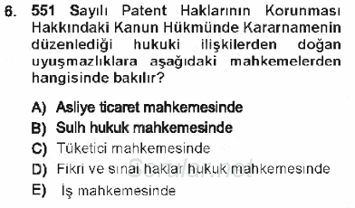 Medeni Usul Hukuku 2012 - 2013 Tek Ders Sınavı 6.Soru