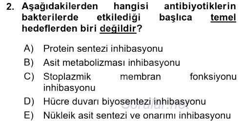 Gıda Güvenliğinin Temel Prensipleri 2017 - 2018 3 Ders Sınavı 2.Soru
