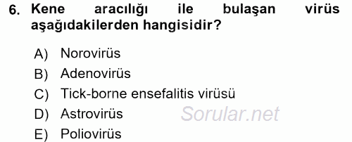 Gıda Güvenliğinin Temel Prensipleri 2017 - 2018 3 Ders Sınavı 6.Soru