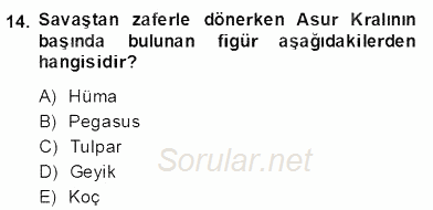 Türk Edebiyatının Mitolojik Kaynakları 2013 - 2014 Dönem Sonu Sınavı 14.Soru