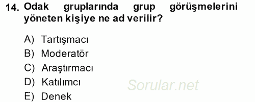 Uluslararası İlişkilerde Araştırma Yöntemleri 2013 - 2014 Tek Ders Sınavı 14.Soru