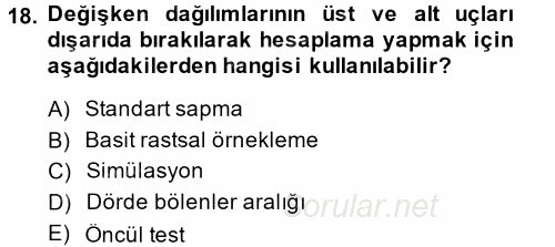 Uluslararası İlişkilerde Araştırma Yöntemleri 2013 - 2014 Tek Ders Sınavı 18.Soru