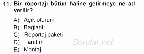 İletişim Ortamları Tasarımı 2012 - 2013 Dönem Sonu Sınavı 11.Soru