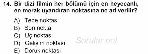İletişim Ortamları Tasarımı 2012 - 2013 Dönem Sonu Sınavı 14.Soru