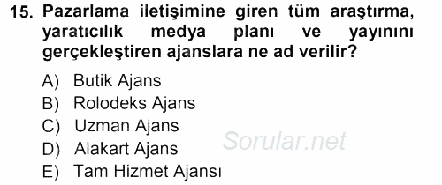 İletişim Ortamları Tasarımı 2012 - 2013 Dönem Sonu Sınavı 15.Soru