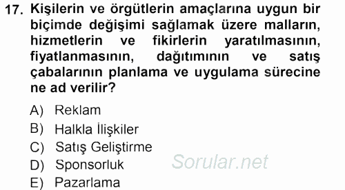 İletişim Ortamları Tasarımı 2012 - 2013 Dönem Sonu Sınavı 17.Soru