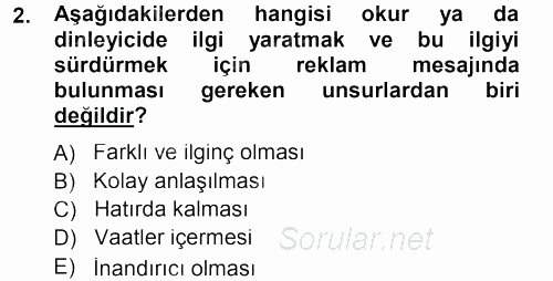 İletişim Ortamları Tasarımı 2012 - 2013 Dönem Sonu Sınavı 2.Soru