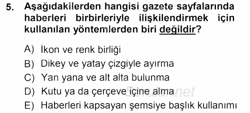 İletişim Ortamları Tasarımı 2012 - 2013 Dönem Sonu Sınavı 5.Soru