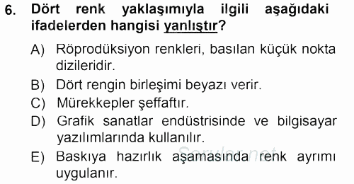 İletişim Ortamları Tasarımı 2012 - 2013 Dönem Sonu Sınavı 6.Soru