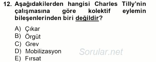 Yeni Teknolojiler ve Çalışma Hayatı 2013 - 2014 Tek Ders Sınavı 12.Soru
