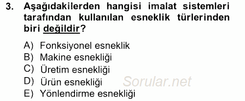 Yeni Teknolojiler ve Çalışma Hayatı 2013 - 2014 Tek Ders Sınavı 3.Soru