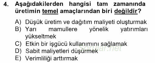 Yeni Teknolojiler ve Çalışma Hayatı 2013 - 2014 Tek Ders Sınavı 4.Soru