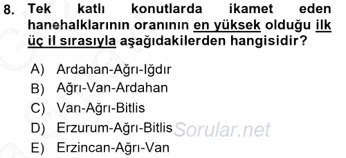 Toplumsal Yaşamda Aile 2015 - 2016 Ara Sınavı 8.Soru