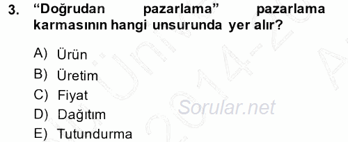 Medya Planlama 2014 - 2015 Ara Sınavı 3.Soru