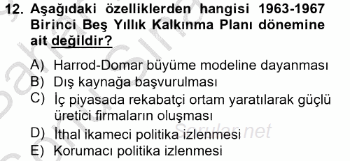 Maliye Politikası 2 2012 - 2013 Dönem Sonu Sınavı 12.Soru