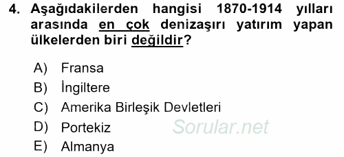 Uluslararası Ekonomi Politik 2015 - 2016 Dönem Sonu Sınavı 4.Soru