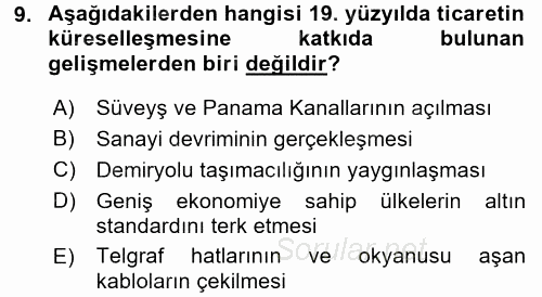 Uluslararası Ekonomi Politik 2015 - 2016 Dönem Sonu Sınavı 9.Soru