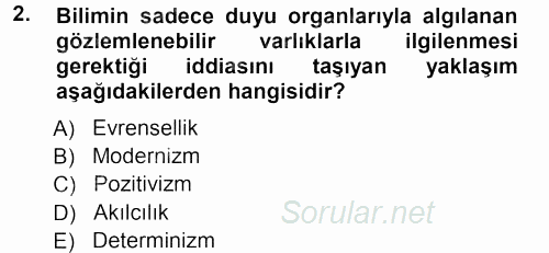 Sosyolojide Araştırma Yöntem ve Teknikleri 2012 - 2013 Ara Sınavı 2.Soru