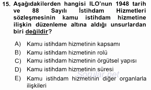 Çalışma Ekonomisi 2 2015 - 2016 Ara Sınavı 15.Soru