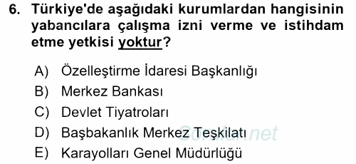Çalışma Ekonomisi 2 2015 - 2016 Ara Sınavı 6.Soru