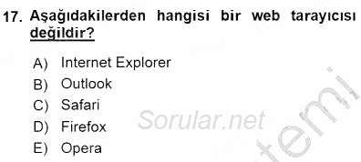 Bilgisayar 1 2015 - 2016 Dönem Sonu Sınavı 17.Soru