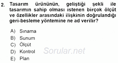 Turistik Alanlarda Mekan Tasarımı 2015 - 2016 Ara Sınavı 2.Soru