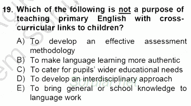 Çocuklara Yabancı Dil Öğretimi 2 2013 - 2014 Dönem Sonu Sınavı 19.Soru