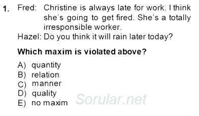 Dilbilim 2 2014 - 2015 Ara Sınavı 1.Soru