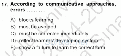 Dilbilim 2 2014 - 2015 Ara Sınavı 17.Soru