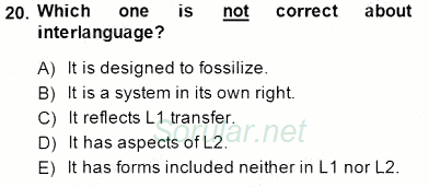 Dilbilim 2 2014 - 2015 Ara Sınavı 20.Soru