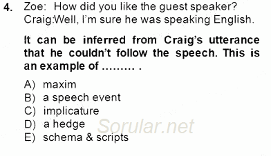 Dilbilim 2 2014 - 2015 Ara Sınavı 4.Soru