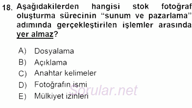 Fotoğraf ve Video Proje Geliştirme 2015 - 2016 Ara Sınavı 18.Soru