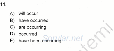 Bağlamsal Dilbilgisi 3 2015 - 2016 Dönem Sonu Sınavı 11.Soru