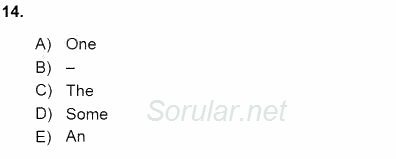 Bağlamsal Dilbilgisi 3 2015 - 2016 Dönem Sonu Sınavı 14.Soru