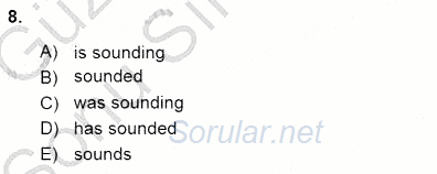 Bağlamsal Dilbilgisi 3 2015 - 2016 Dönem Sonu Sınavı 8.Soru