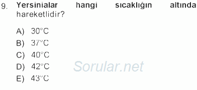 Veteriner Mikrobiyoloji ve Epidemiyoloji 2012 - 2013 Tek Ders Sınavı 9.Soru