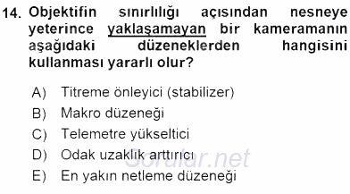Optik Bakış 2015 - 2016 Ara Sınavı 14.Soru