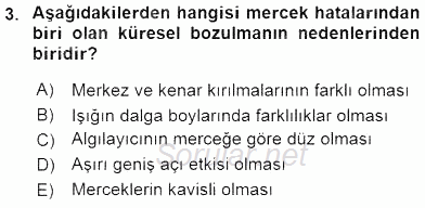 Optik Bakış 2015 - 2016 Ara Sınavı 3.Soru