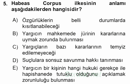 Karşılaştırmalı Siyasal Sistemler 2017 - 2018 3 Ders Sınavı 5.Soru