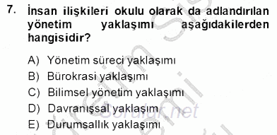 Otel Yönetimi 2014 - 2015 Ara Sınavı 7.Soru