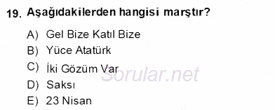 Okulöncesinde Müzik Eğitimi 2 2013 - 2014 Dönem Sonu Sınavı 19.Soru